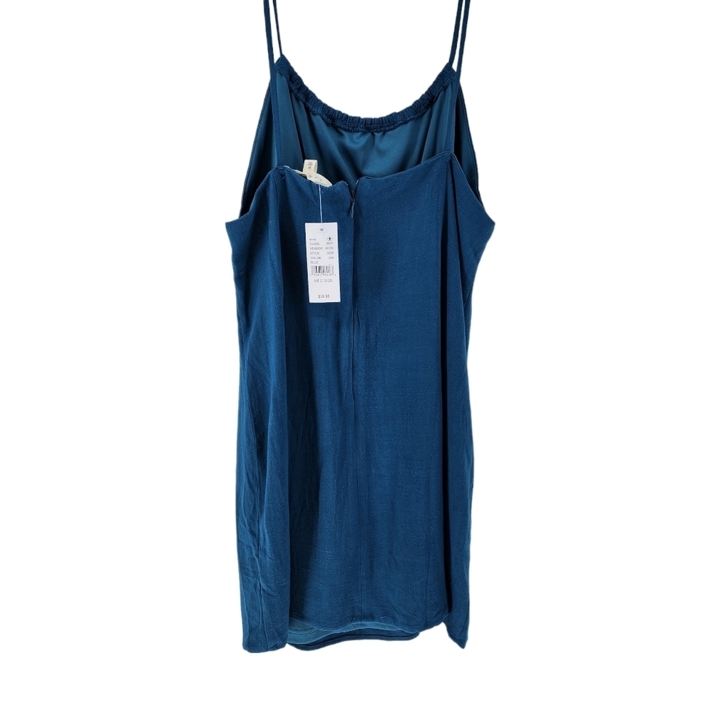 Pacsun Women's Blue LA Hearts Ruched Linen Mini Dress - M - Picture 6 of 9